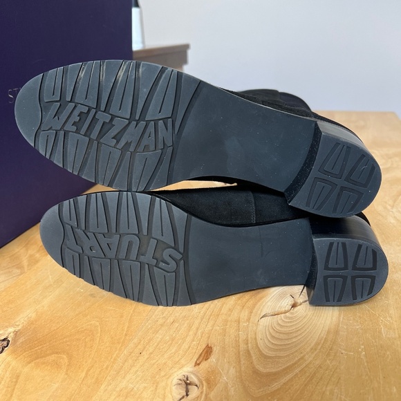 STUART WEITZMAN RESERVE BLACK SUEDE BOOTS 9 NIB OVER KNEE PULL ON STRETCHY CHIC - Picture 9 of 10